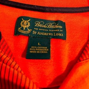 Vintage Brooks Brothers St Andrews Old Course Polo Size Large Orange